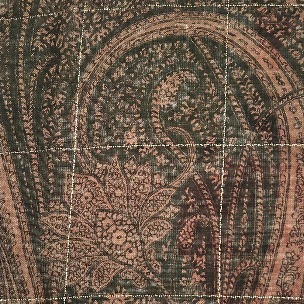 Valentino Brown and Black Paisley Scarf - Picture 2 of 10